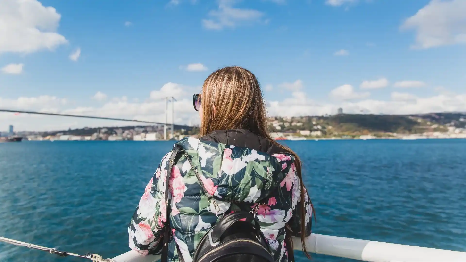 a woman at bosphorus cruise